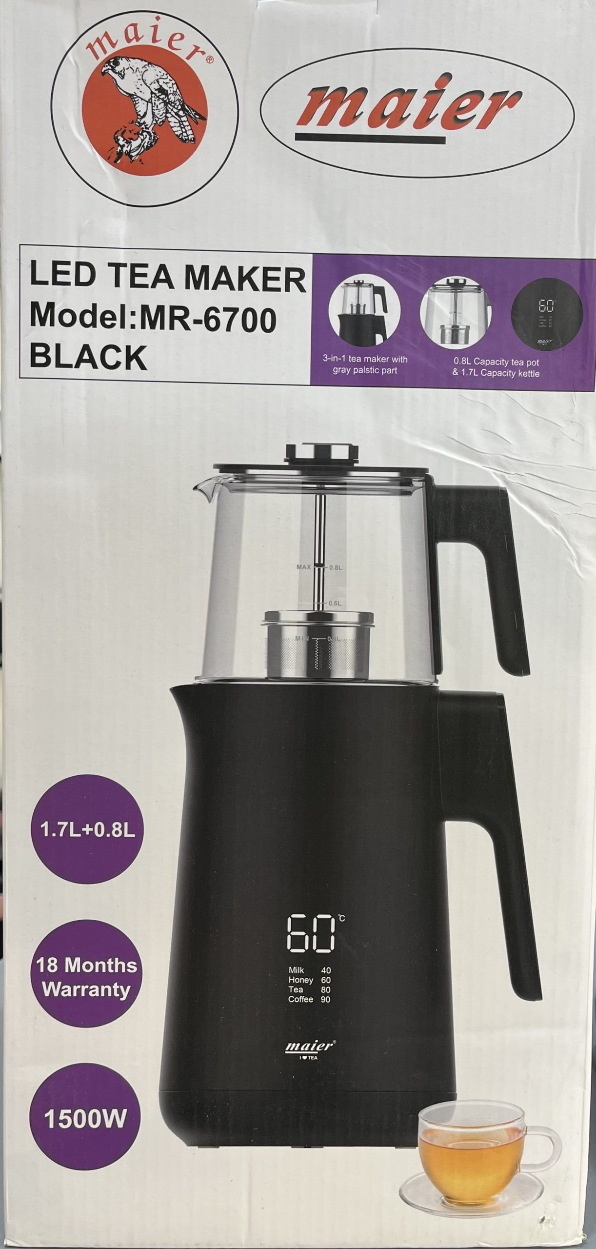 2 چای ساز روهمی مایر مدل MR-6700 طوسی